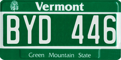 VT license plate BYD446