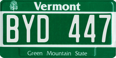 VT license plate BYD447