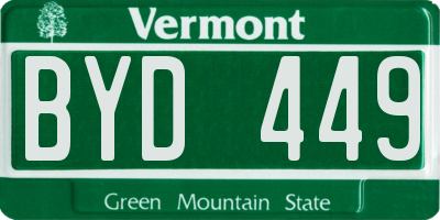 VT license plate BYD449