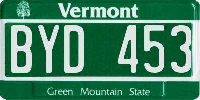 VT license plate BYD453
