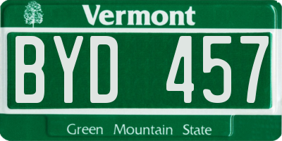 VT license plate BYD457