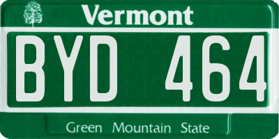 VT license plate BYD464