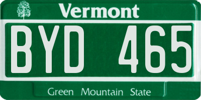 VT license plate BYD465