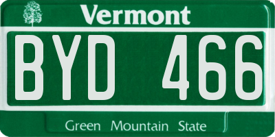 VT license plate BYD466