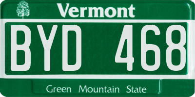 VT license plate BYD468