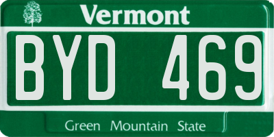 VT license plate BYD469