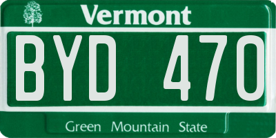 VT license plate BYD470