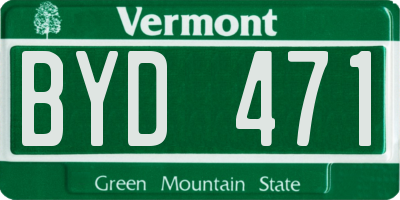 VT license plate BYD471