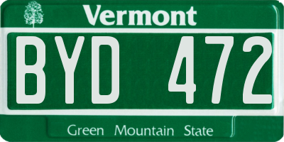 VT license plate BYD472