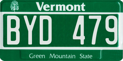 VT license plate BYD479