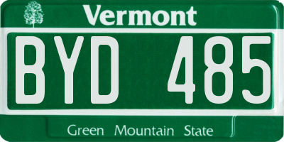 VT license plate BYD485