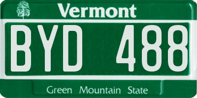 VT license plate BYD488