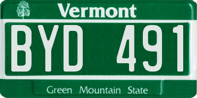 VT license plate BYD491