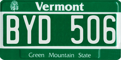 VT license plate BYD506