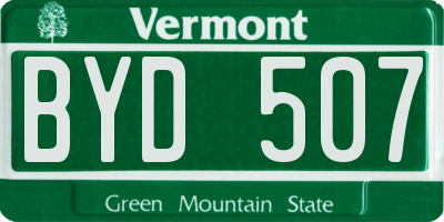 VT license plate BYD507