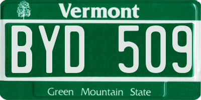 VT license plate BYD509