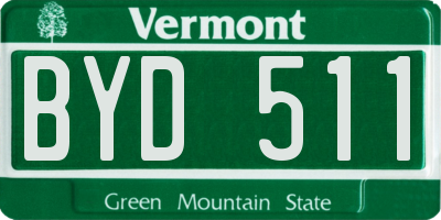 VT license plate BYD511