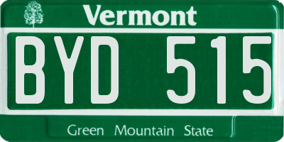 VT license plate BYD515