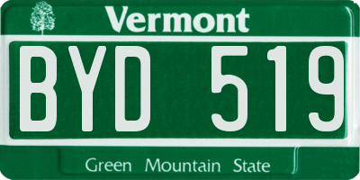 VT license plate BYD519