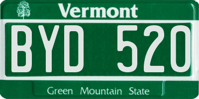 VT license plate BYD520