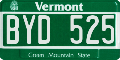 VT license plate BYD525