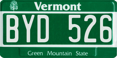 VT license plate BYD526