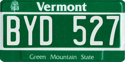 VT license plate BYD527