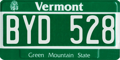 VT license plate BYD528