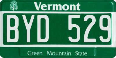 VT license plate BYD529