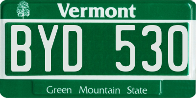 VT license plate BYD530