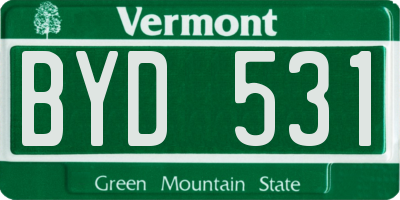 VT license plate BYD531