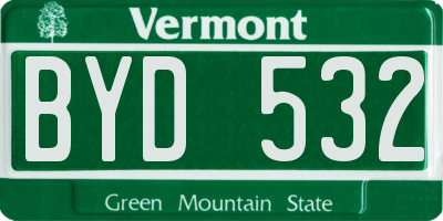 VT license plate BYD532