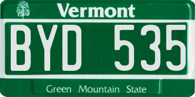 VT license plate BYD535