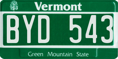 VT license plate BYD543