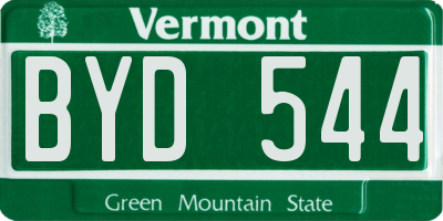 VT license plate BYD544