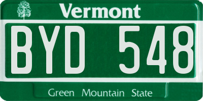 VT license plate BYD548
