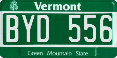 VT license plate BYD556