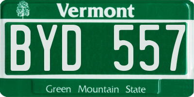 VT license plate BYD557