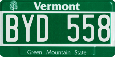 VT license plate BYD558