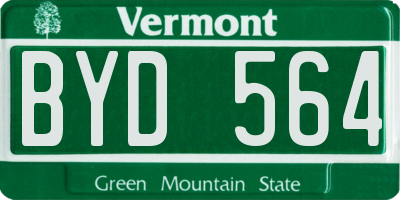 VT license plate BYD564