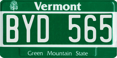 VT license plate BYD565