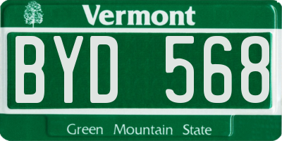 VT license plate BYD568