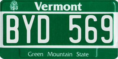 VT license plate BYD569