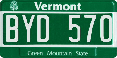 VT license plate BYD570