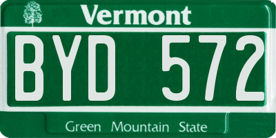 VT license plate BYD572