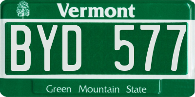 VT license plate BYD577