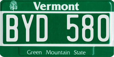 VT license plate BYD580