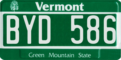 VT license plate BYD586