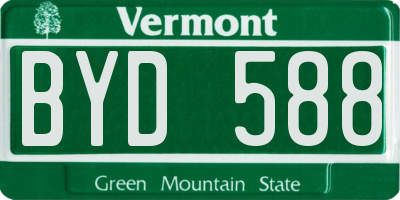 VT license plate BYD588