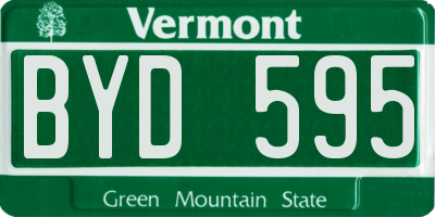 VT license plate BYD595